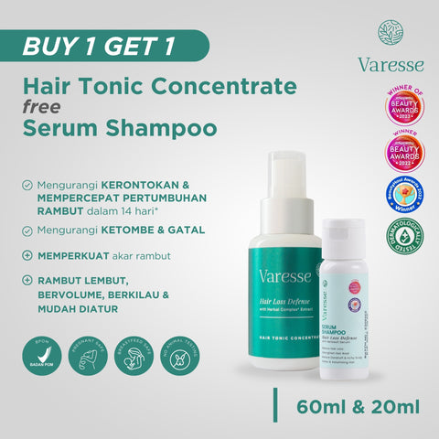 Varesse Hair Tonic Concentrate 60ml + Serum Shampoo 2in1 Conditioner 20ml