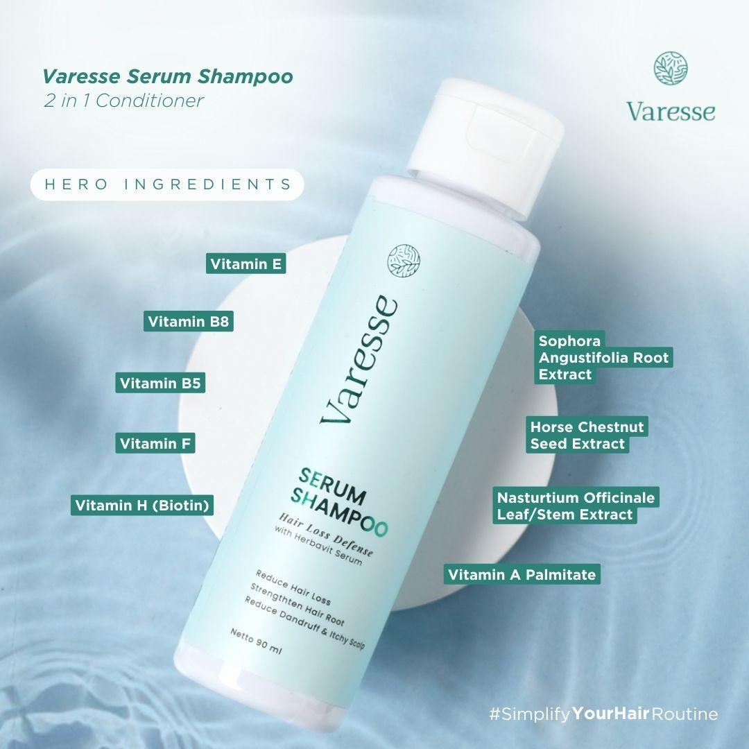 Varesse Travel Size Bundle (Serum Shampoo 2 in 1 Conditioner 90ml & Hair Tonic Concentrate 20ml)